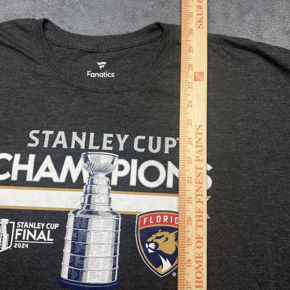 NHL Florida Panthers T-shirt 2024 Stanley Cup Champions Mens 2XL Gray Tee - Picture 6 of 7